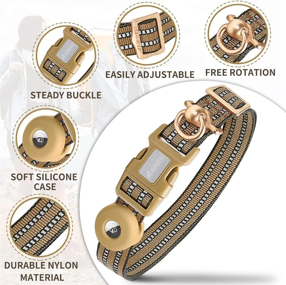 Dog Collar DC-001 With Air Tag Holder (GPS Device Not Included)